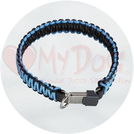 Herm Sprenger Black and Blue Reflecting Paracord Collar
